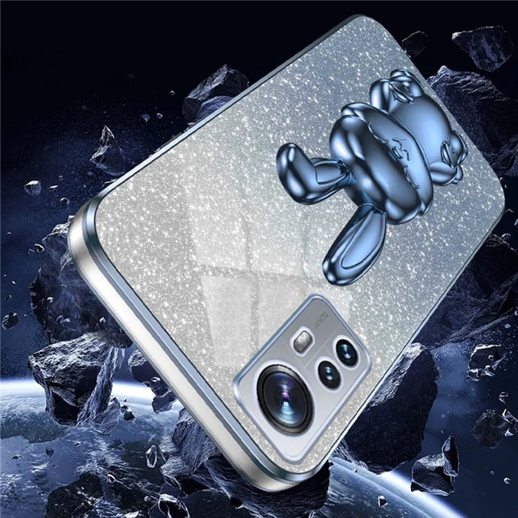 For Xiaomi 12 Lite 5G Anti-fall PC+TPU Lovely Rabbit Cell Phone Pull-out Kickstand Case
