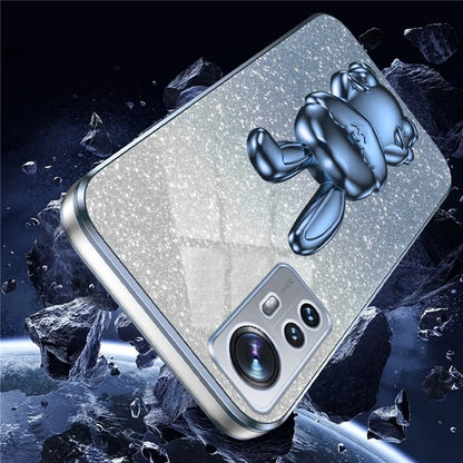 For Xiaomi 12 Lite 5G Anti-fall PC+TPU Lovely Rabbit Cell Phone Pull-out Kickstand Case