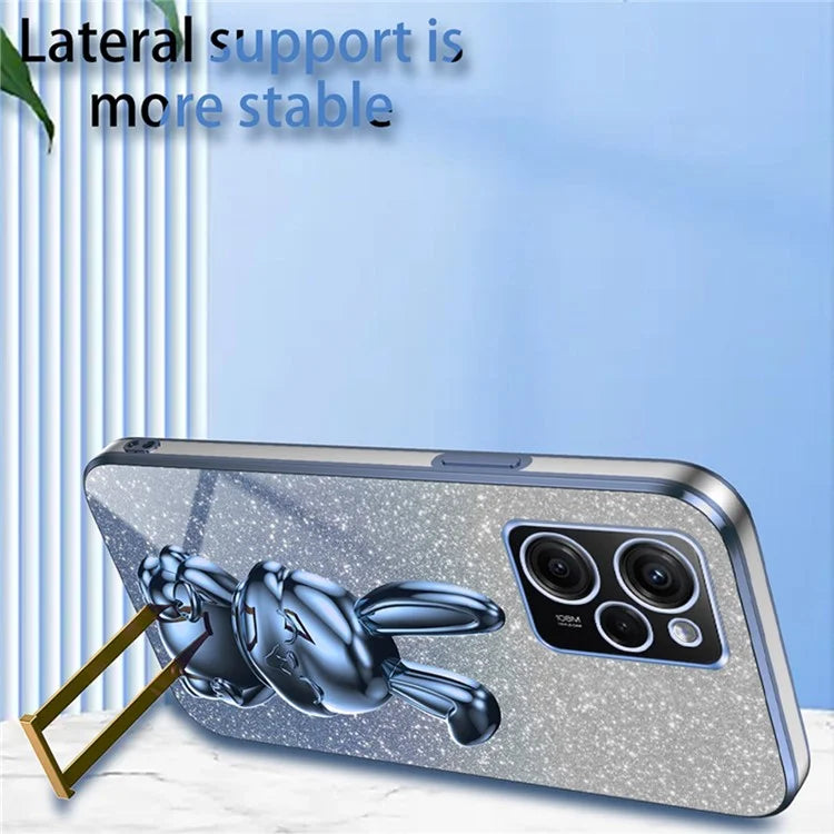 For Xiaomi Redmi Note 12 Pro Speed 5G / Poco X5 Pro 5G Cell Phone Case Glitter Pull-out Kickstand PC+TPU Cover