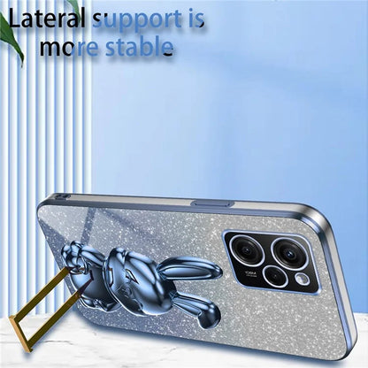 For Xiaomi Redmi Note 12 Pro Speed 5G / Poco X5 Pro 5G Cell Phone Case Glitter Pull-out Kickstand PC+TPU Cover