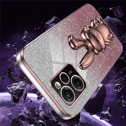 For Xiaomi Redmi Note 12 Pro Speed 5G / Poco X5 Pro 5G Cell Phone Case Glitter Pull-out Kickstand PC+TPU Cover