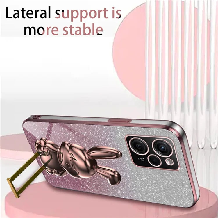 For Xiaomi Redmi Note 12 Pro Speed 5G / Poco X5 Pro 5G Cell Phone Case Glitter Pull-out Kickstand PC+TPU Cover