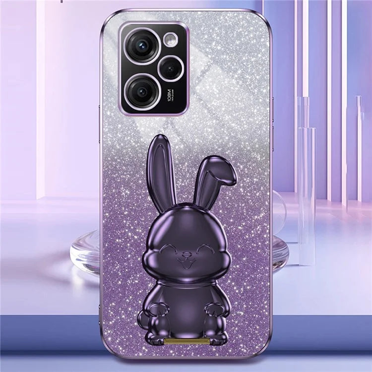 For Xiaomi Redmi Note 12 Pro Speed 5G / Poco X5 Pro 5G Cell Phone Case Glitter Pull-out Kickstand PC+TPU Cover