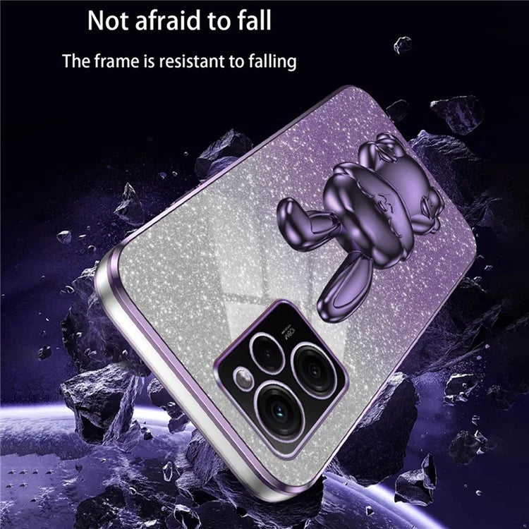 For Xiaomi Redmi Note 12 Pro Speed 5G / Poco X5 Pro 5G Cell Phone Case Glitter Pull-out Kickstand PC+TPU Cover