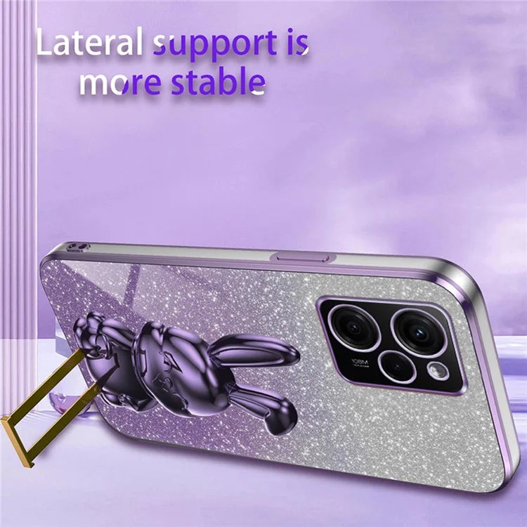 For Xiaomi Redmi Note 12 Pro Speed 5G / Poco X5 Pro 5G Cell Phone Case Glitter Pull-out Kickstand PC+TPU Cover