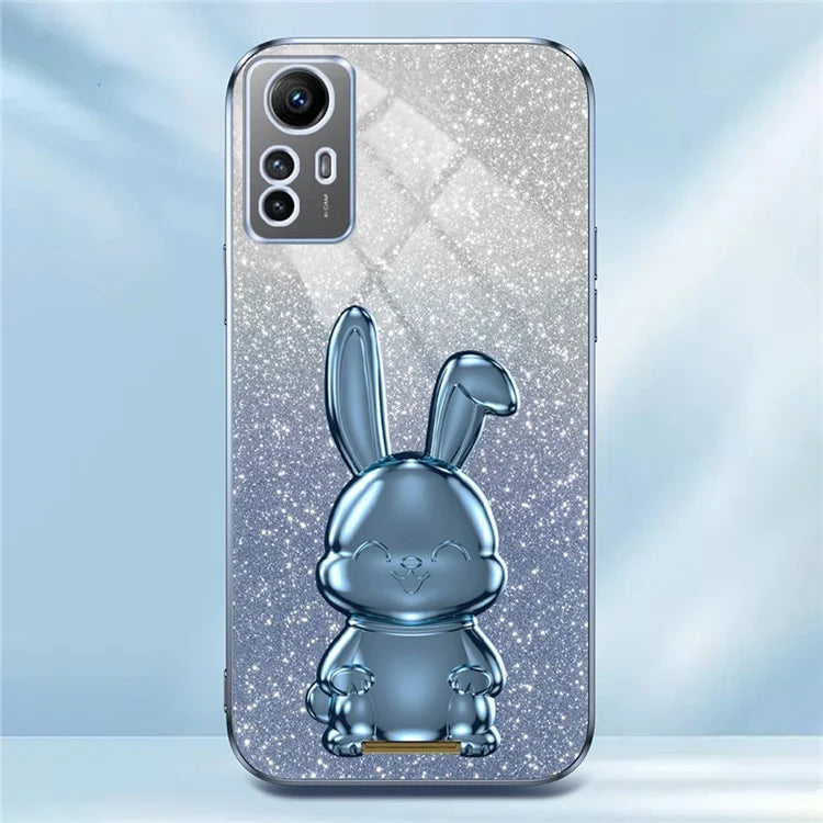 For Xiaomi Redmi Note 12S 4G Anti-shock Phone Case Glitter Pull-out Kickstand PC+TPU Cover