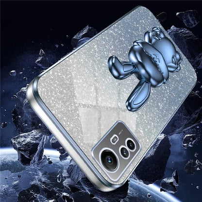 For Xiaomi Redmi Note 12S 4G Anti-shock Phone Case Glitter Pull-out Kickstand PC+TPU Cover