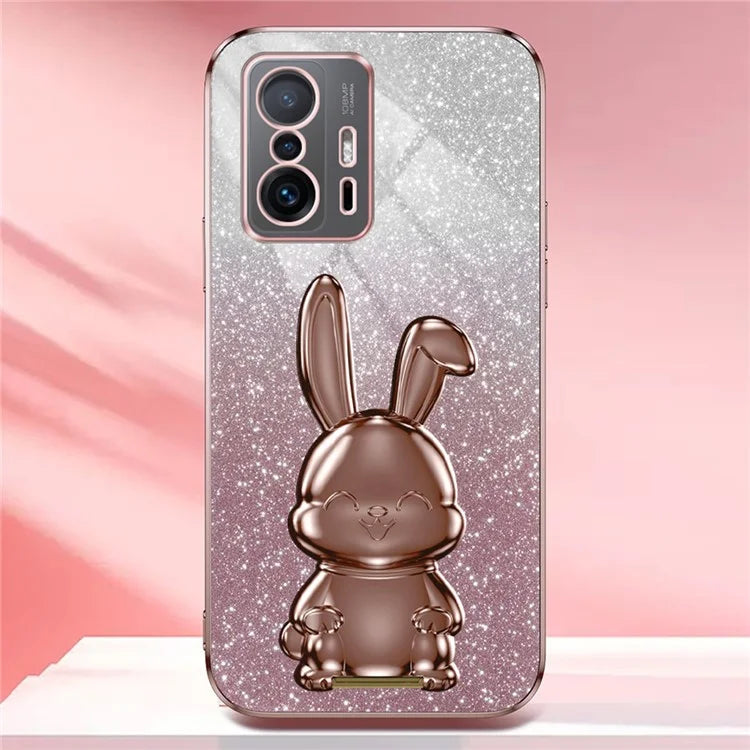 For Xiaomi 11T 5G / 11T Pro 5G Phone Case Pull-out Kickstand Electroplating PC+TPU Cover