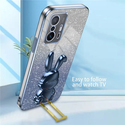 For Xiaomi 11T 5G / 11T Pro 5G Phone Case Pull-out Kickstand Electroplating PC+TPU Cover