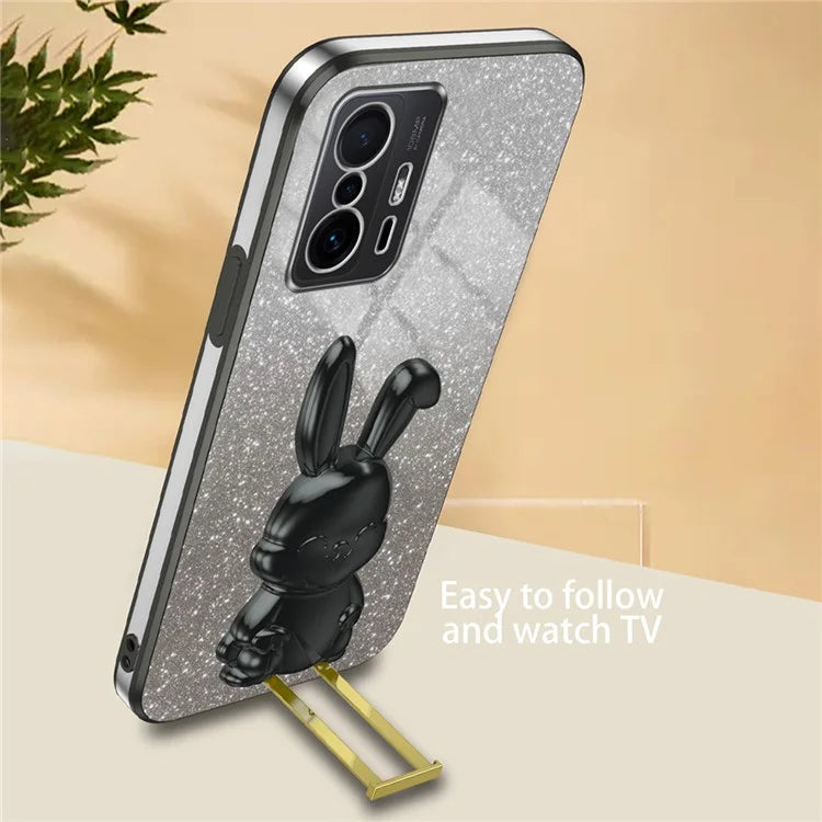 For Xiaomi 11T 5G / 11T Pro 5G Phone Case Pull-out Kickstand Electroplating PC+TPU Cover