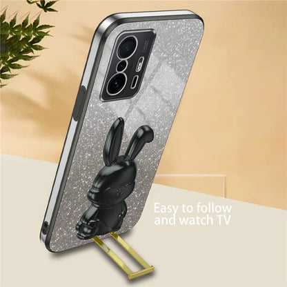 For Xiaomi 11T 5G / 11T Pro 5G Phone Case Pull-out Kickstand Electroplating PC+TPU Cover