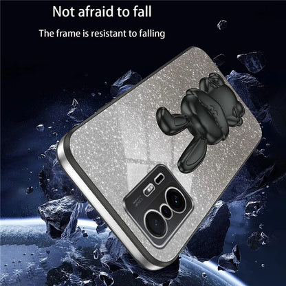 For Xiaomi 11T 5G / 11T Pro 5G Phone Case Pull-out Kickstand Electroplating PC+TPU Cover