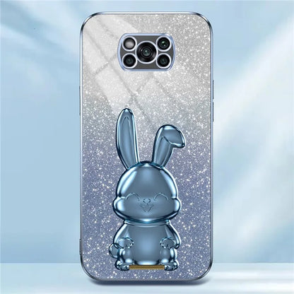 For Xiaomi Poco X3 / Poco X3 NFC Electroplating Cellphone Case Pull-out Kickstand PC+TPU Cover