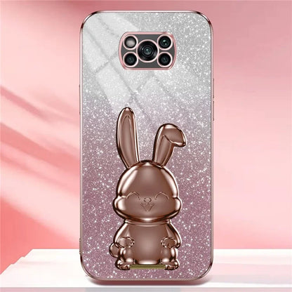 For Xiaomi Poco X3 / Poco X3 NFC Electroplating Cellphone Case Pull-out Kickstand PC+TPU Cover