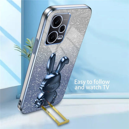 For Xiaomi Redmi Note 12 Pro 5G PC+TPU Electroplating Cellphone Case Support Kickstand Cover