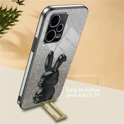 For Xiaomi Redmi Note 12 Pro 5G PC+TPU Electroplating Cellphone Case Support Kickstand Cover