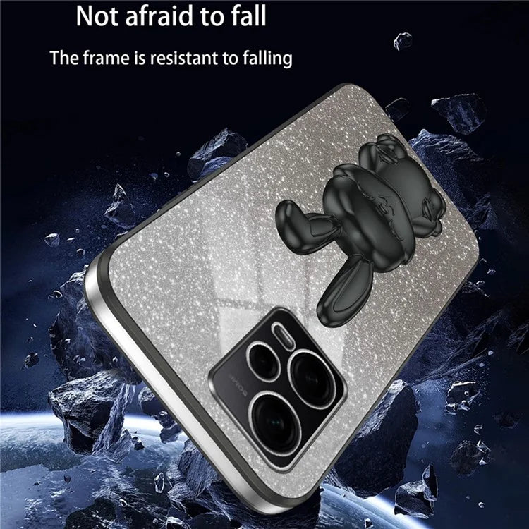 For Xiaomi Redmi Note 12 Pro 5G PC+TPU Electroplating Cellphone Case Support Kickstand Cover