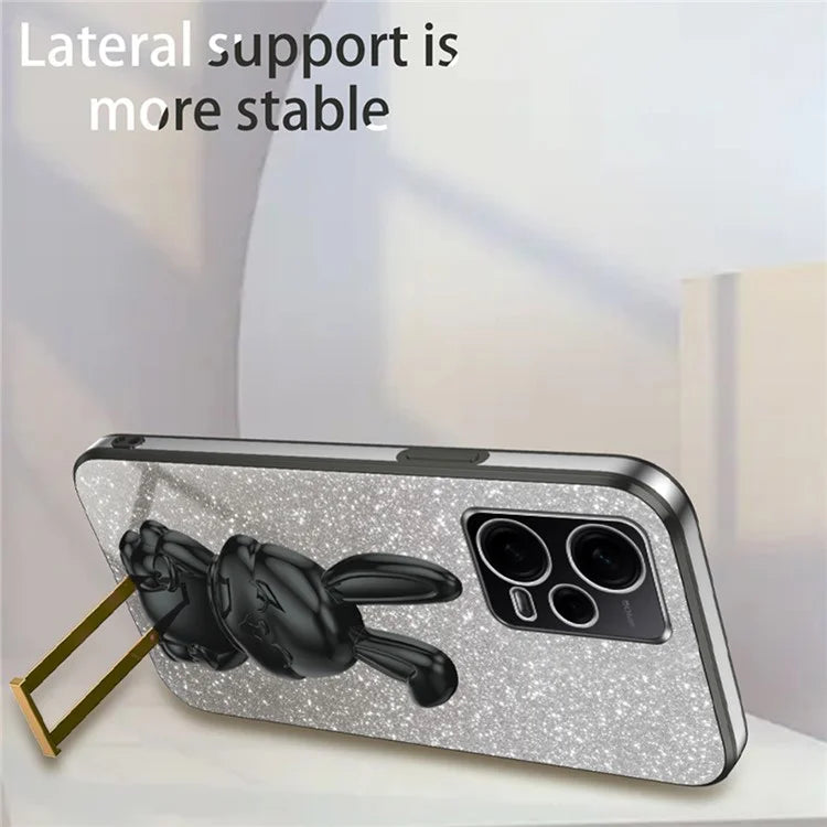 For Xiaomi Redmi Note 12 Pro 5G PC+TPU Electroplating Cellphone Case Support Kickstand Cover