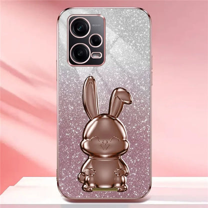 For Xiaomi Redmi Note 12 Pro 5G PC+TPU Electroplating Cellphone Case Support Kickstand Cover