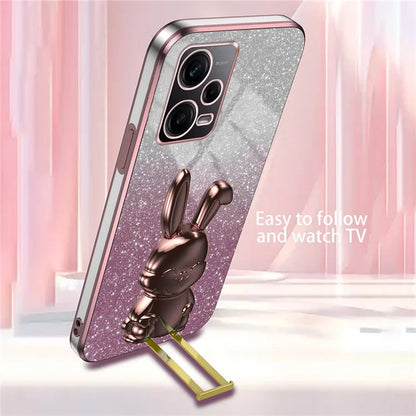 For Xiaomi Redmi Note 12 Pro 5G PC+TPU Electroplating Cellphone Case Support Kickstand Cover