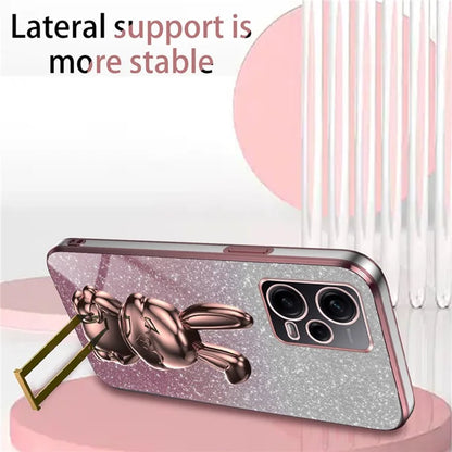 For Xiaomi Redmi Note 12 Pro 5G PC+TPU Electroplating Cellphone Case Support Kickstand Cover