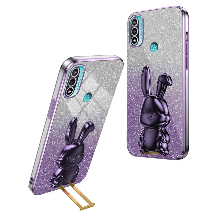 For Motorola Moto E20 PC+TPU Phone Case Support Kickstand Back Protective Cover