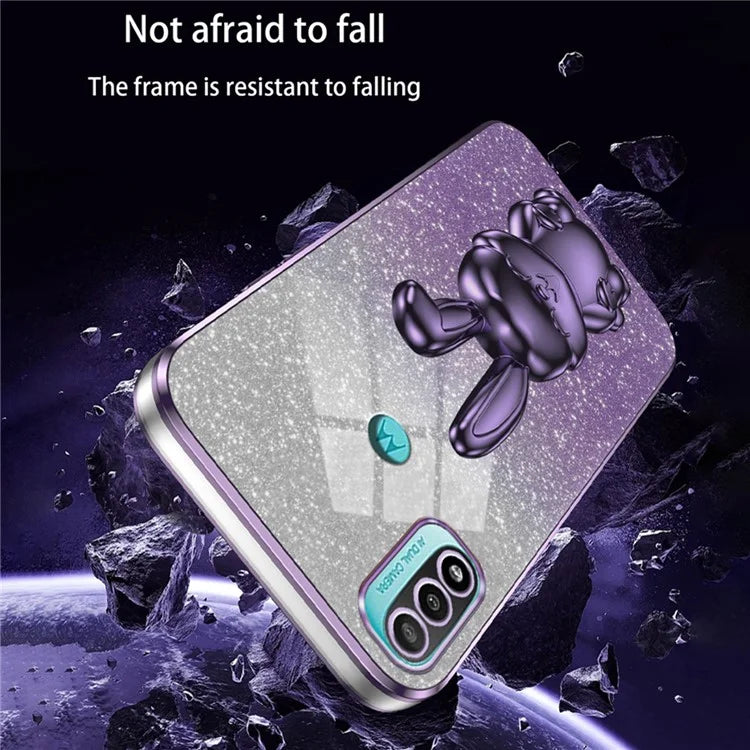 For Motorola Moto E20 PC+TPU Phone Case Support Kickstand Back Protective Cover