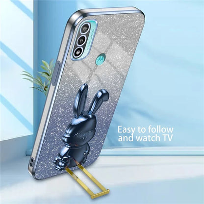For Motorola Moto E20 PC+TPU Phone Case Support Kickstand Back Protective Cover