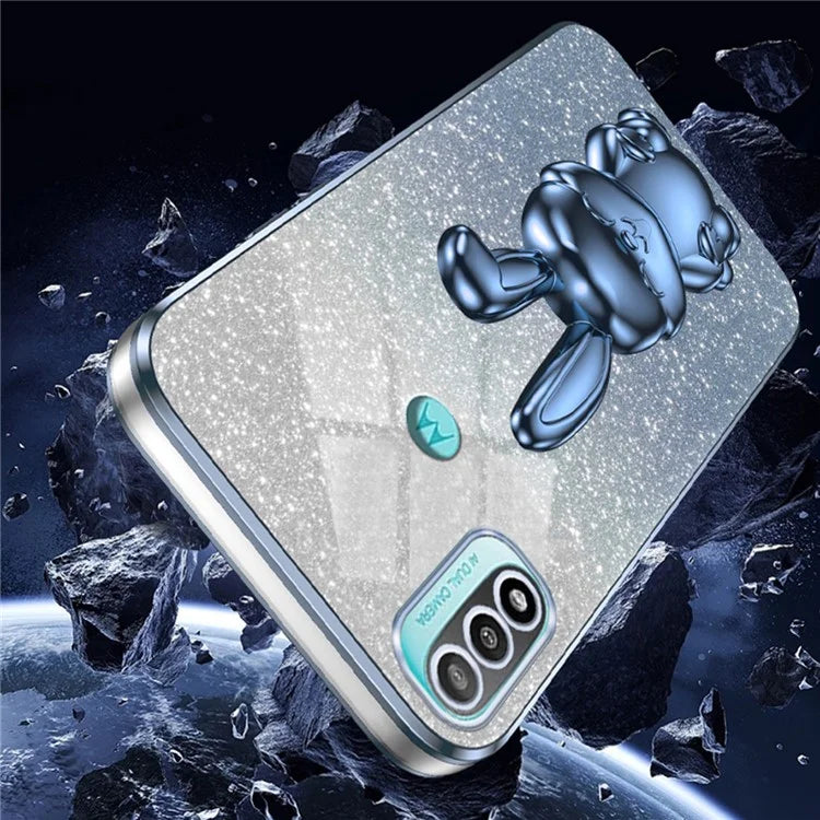 For Motorola Moto E20 PC+TPU Phone Case Support Kickstand Back Protective Cover