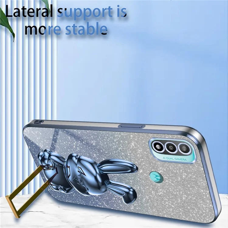 For Motorola Moto E20 PC+TPU Phone Case Support Kickstand Back Protective Cover