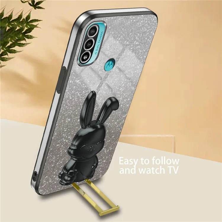 For Motorola Moto E20 PC+TPU Phone Case Support Kickstand Back Protective Cover
