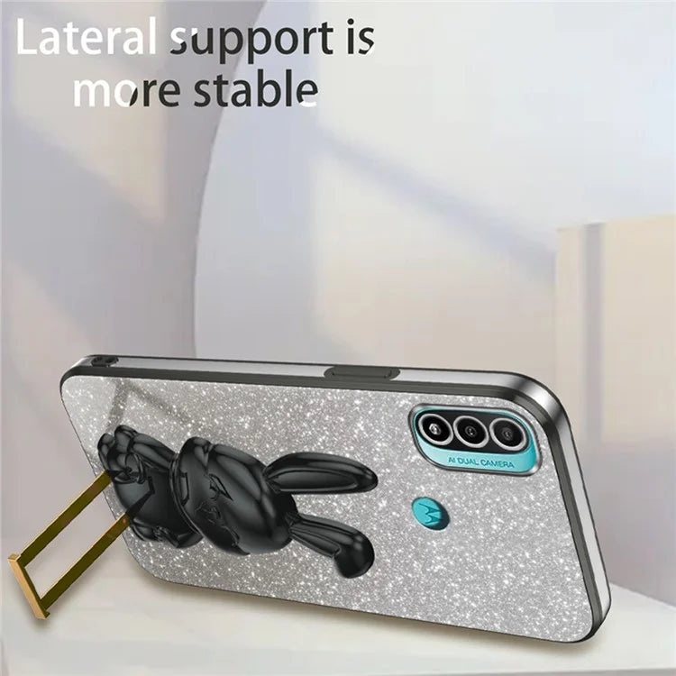For Motorola Moto E20 PC+TPU Phone Case Support Kickstand Back Protective Cover