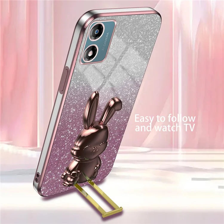 Back Cover for Motorola Moto E13 4G , Drop Resistant PC+TPU Phone Case with Kickstand