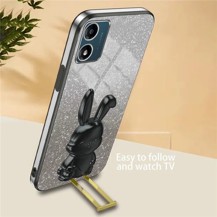 Back Cover for Motorola Moto E13 4G , Drop Resistant PC+TPU Phone Case with Kickstand