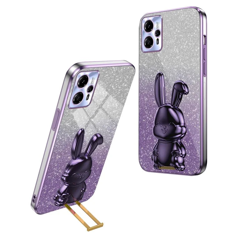 For Motorola MOTO G13 Case Cartoon Rabbit Drop-proof PC+TPU Back Shell