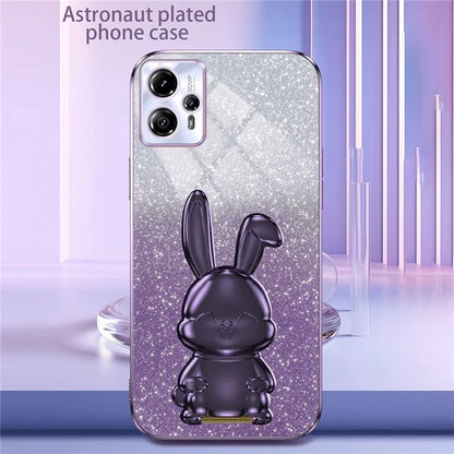 For Motorola MOTO G13 Case Cartoon Rabbit Drop-proof PC+TPU Back Shell