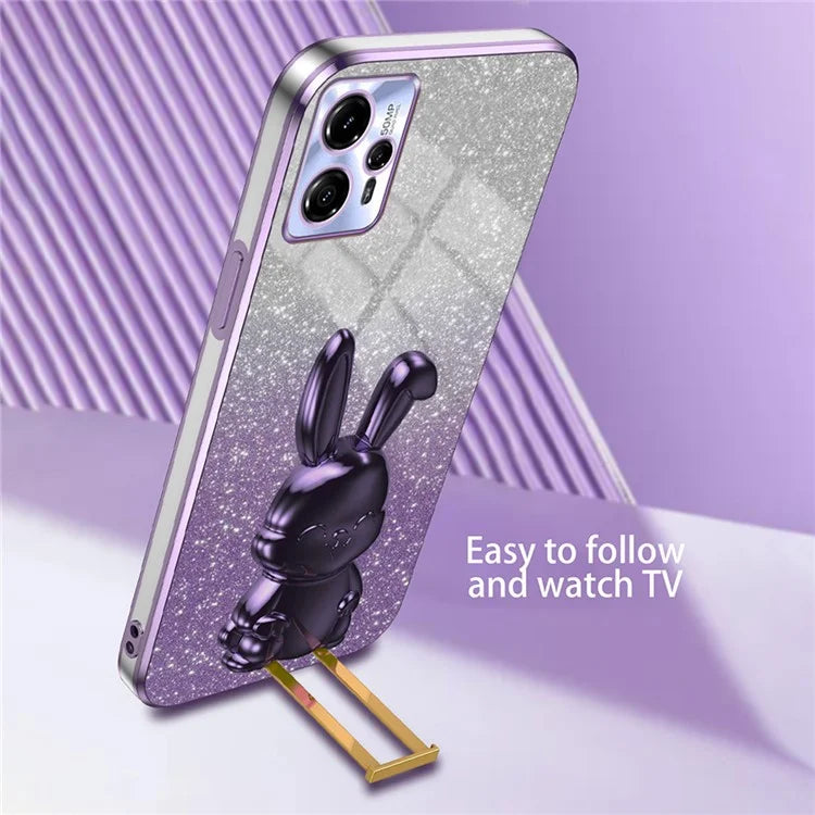 For Motorola MOTO G13 Case Cartoon Rabbit Drop-proof PC+TPU Back Shell
