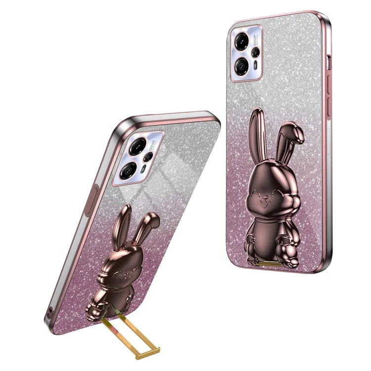 For Motorola MOTO G13 Case Cartoon Rabbit Drop-proof PC+TPU Back Shell