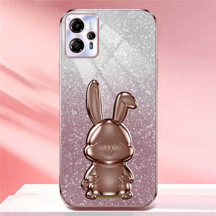 For Motorola MOTO G13 Case Cartoon Rabbit Drop-proof PC+TPU Back Shell
