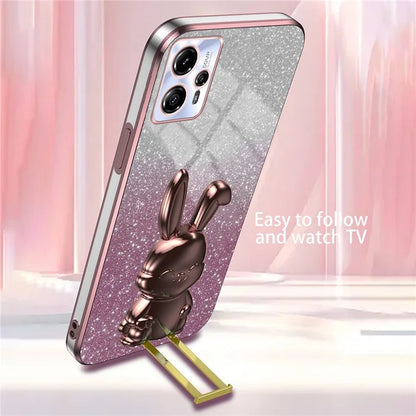 For Motorola MOTO G13 Case Cartoon Rabbit Drop-proof PC+TPU Back Shell
