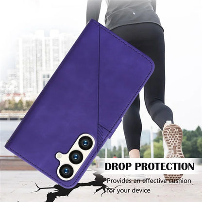 YB Imprinting Series-1 For Samsung Galaxy S24+ Case Wallet Flip Leather Cover with Strap