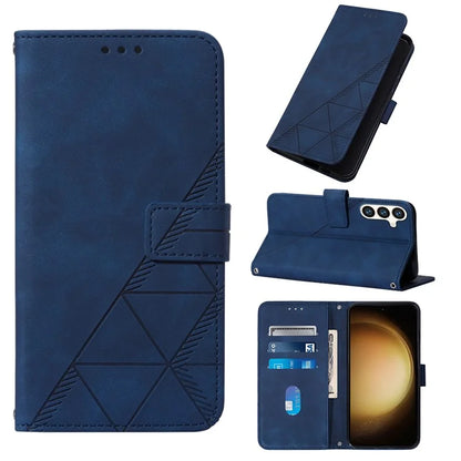 YB Imprinting Series-1 For Samsung Galaxy S24+ Case Wallet Flip Leather Cover with Strap