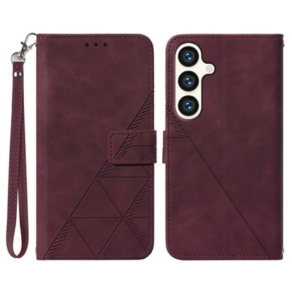 YB Imprinting Series-1 For Samsung Galaxy S24+ Case Wallet Flip Leather Cover with Strap