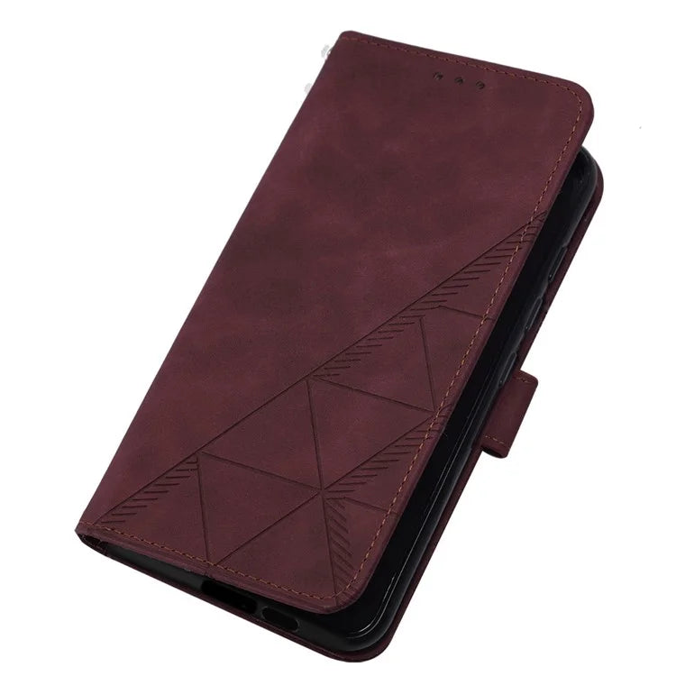 YB Imprinting Series-1 For Samsung Galaxy S24+ Case Wallet Flip Leather Cover with Strap
