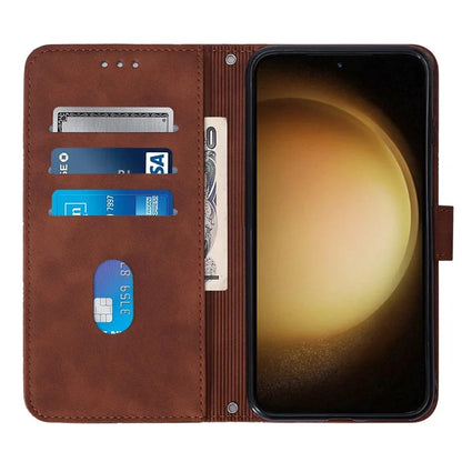 YB Imprinting Series-1 For Samsung Galaxy S24+ Case Wallet Flip Leather Cover with Strap