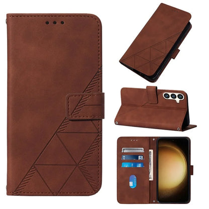YB Imprinting Series-1 For Samsung Galaxy S24+ Case Wallet Flip Leather Cover with Strap