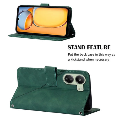YB Imprinting Series-1 For Xiaomi Redmi 13C 4G / Poco C65 4G Wallet Phone Case with Strap