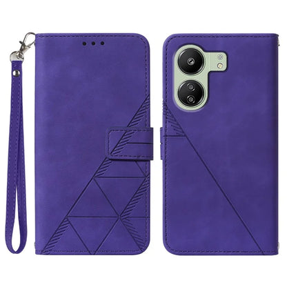 YB Imprinting Series-1 For Xiaomi Redmi 13C 4G / Poco C65 4G Wallet Phone Case with Strap