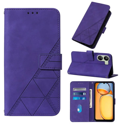 YB Imprinting Series-1 For Xiaomi Redmi 13C 4G / Poco C65 4G Wallet Phone Case with Strap