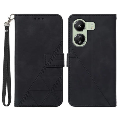 YB Imprinting Series-1 For Xiaomi Redmi 13C 4G / Poco C65 4G Wallet Phone Case with Strap